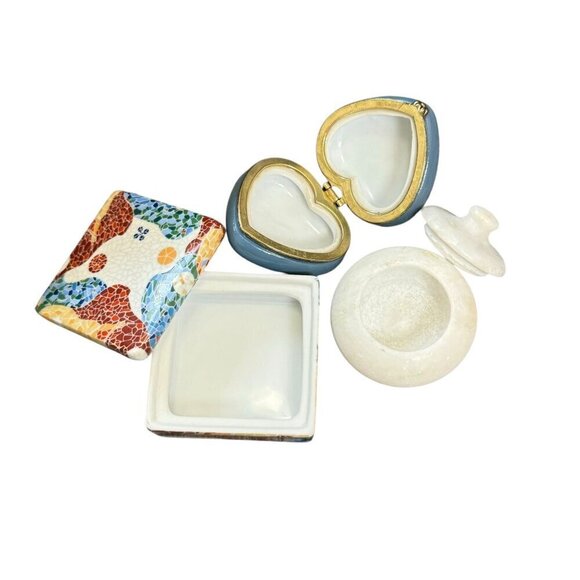 Vintage Grandma's Collection Bundles Trinket Jewelry Box Ceramic, Mosaic, Marble - Picture 5 of 13
